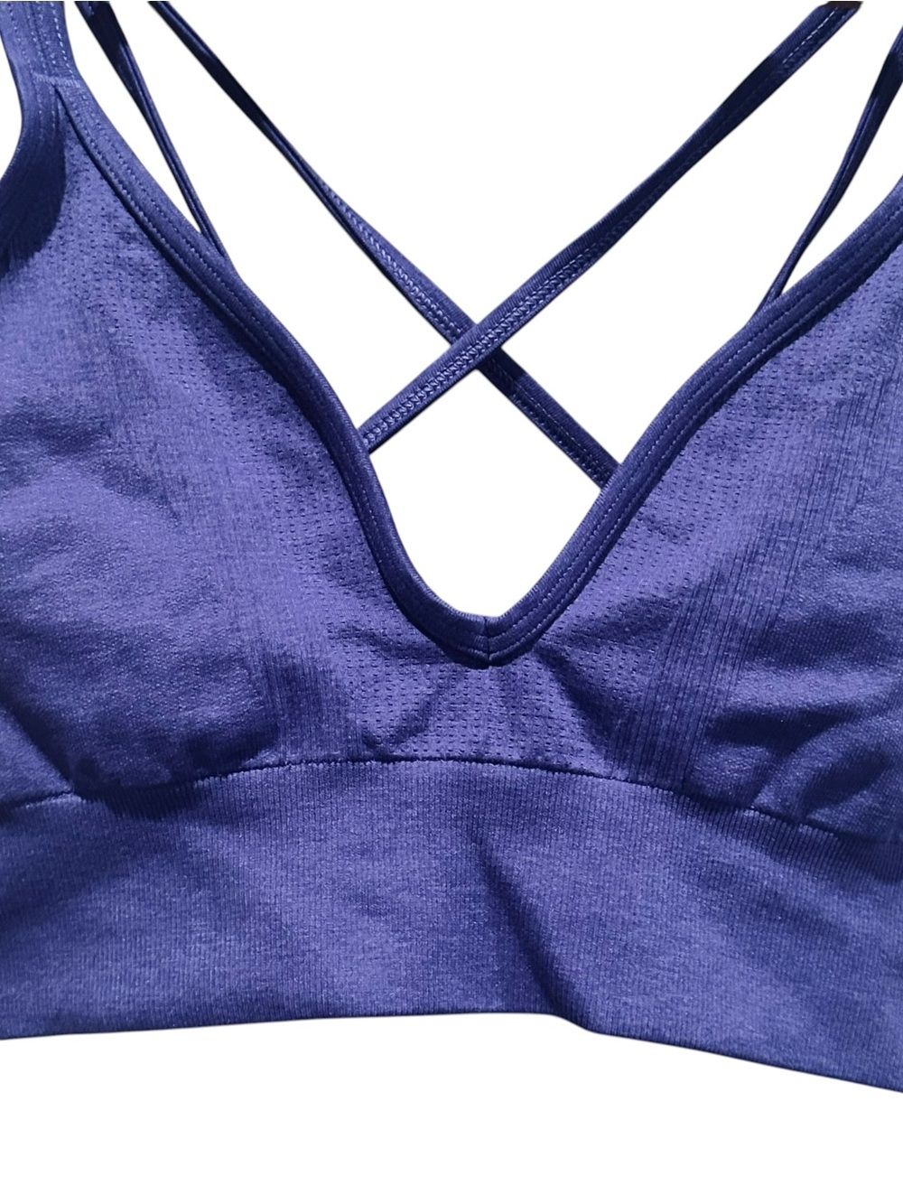 Lululemon Seamlessly Plunge Bra Heathered Pigment Blue Size 4 - Picture 3 of 6